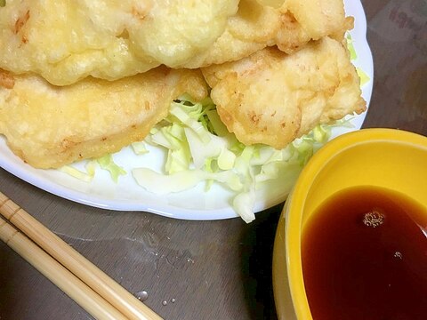 本場の味。酢醤油で食べる鶏天！！